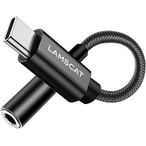 USB C to 3.5mm Headphone Adapter, Type C to Aux Adapter Dongle for Android Cable Compatible with Pixel 6 5 4, Samsung Galaxy S22 21 S20 Ultra S20+ Note 20 10 S10 S9 Plus, and More (Black)