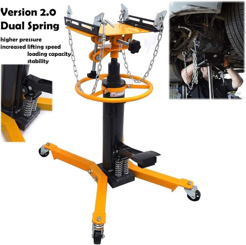 HTTMT- 33" to 70" Professional Hydraulic Transmission Jack 1100 lbs/ 0.5 Ton 2 Stage for Car Lift [P/N: ET-CAR-FIX004-0.5T-Yellow] in Saudi Arabia