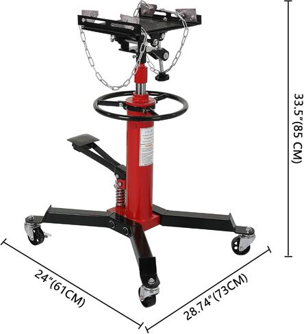 Garvee Transmission Jack, (1/2 Ton)1100 lbs Capacity 2 Stage Adjustable Hydraulic Telescopic Transmission Jack with Foot Pedal, 33.5"-69" High Lift and 360° Swivel Wheel, Garage/Shop Lift Hoist, Blue in Saudi Arabia