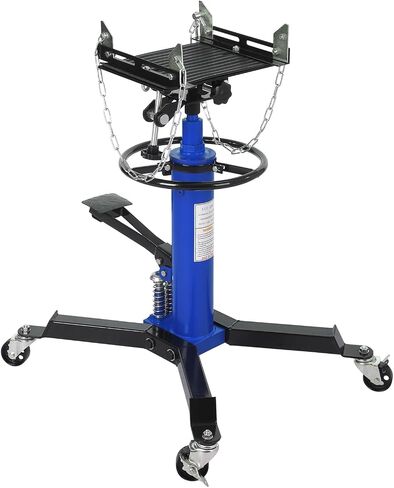 Garvee Transmission Jack, (1/2 Ton)1100 lbs Capacity 2 Stage Adjustable Hydraulic Telescopic Transmission Jack with Foot Pedal, 33.5"-69" High Lift and 360° Swivel Wheel, Garage/Shop Lift Hoist, Blue in Saudi Arabia