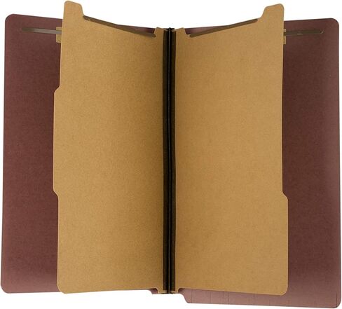 مجلدات تصنيف File King ذات 2 فواصل بالحجم القانوني - 10 عبوات، لوح ضغط باللون الأحمر القرميدي | نهاية مجلدات الملفات القانونية ذات الشوكات | صنع في أمريكا | توسيع 2 بوصة لملف الرف | 6 مثبتات in Kuwait