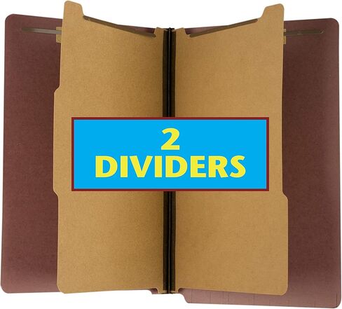 مجلدات تصنيف File King ذات 2 فواصل بالحجم القانوني - 10 عبوات، لوح ضغط باللون الأحمر القرميدي | نهاية مجلدات الملفات القانونية ذات الشوكات | صنع في أمريكا | توسيع 2 بوصة لملف الرف | 6 مثبتات in Kuwait