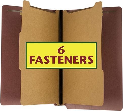 مجلدات تصنيف File King ذات 2 فواصل بالحجم القانوني - 10 عبوات، لوح ضغط باللون الأحمر القرميدي | نهاية مجلدات الملفات القانونية ذات الشوكات | صنع في أمريكا | توسيع 2 بوصة لملف الرف | 6 مثبتات in Kuwait