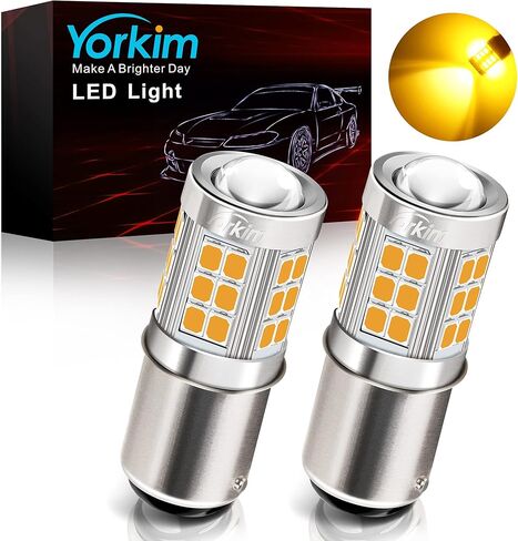 Yorkim 1157 LED Bulb Amber, 1157 led turn signal bulb, 2357 led bulb 2057 7528 BAY15D Replacement for Turn Signal Blinker Lights Side Marker Lights, Amber Yellow, pack of 2 in Saudi Arabia