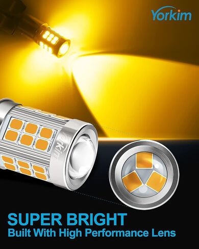 Yorkim 1157 LED Bulb Amber, 1157 led turn signal bulb, 2357 led bulb 2057 7528 BAY15D Replacement for Turn Signal Blinker Lights Side Marker Lights, Amber Yellow, pack of 2 in Saudi Arabia