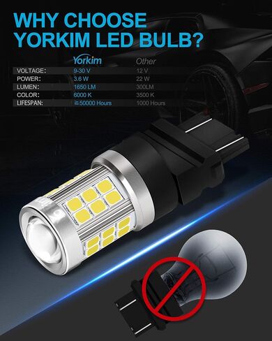 Yorkim 1157 LED Bulb Amber, 1157 led turn signal bulb, 2357 led bulb 2057 7528 BAY15D Replacement for Turn Signal Blinker Lights Side Marker Lights, Amber Yellow, pack of 2 in Saudi Arabia