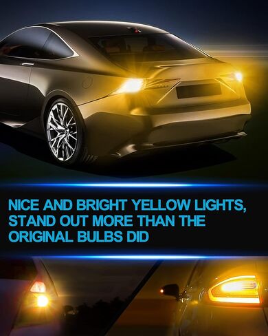 Yorkim 1157 LED Bulb Amber, 1157 led turn signal bulb, 2357 led bulb 2057 7528 BAY15D Replacement for Turn Signal Blinker Lights Side Marker Lights, Amber Yellow, pack of 2 in Saudi Arabia
