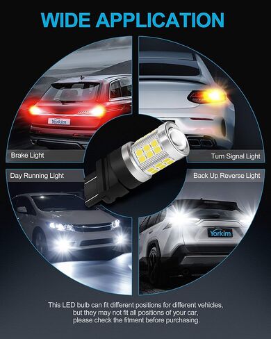 Yorkim 1157 LED Bulb Amber, 1157 led turn signal bulb, 2357 led bulb 2057 7528 BAY15D Replacement for Turn Signal Blinker Lights Side Marker Lights, Amber Yellow, pack of 2 in Saudi Arabia