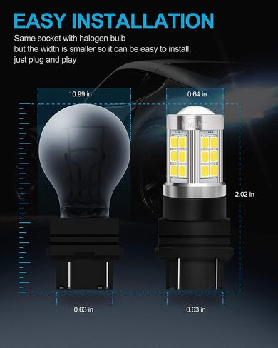 Yorkim 1157 LED Bulb Amber, 1157 led turn signal bulb, 2357 led bulb 2057 7528 BAY15D Replacement for Turn Signal Blinker Lights Side Marker Lights, Amber Yellow, pack of 2 in Saudi Arabia