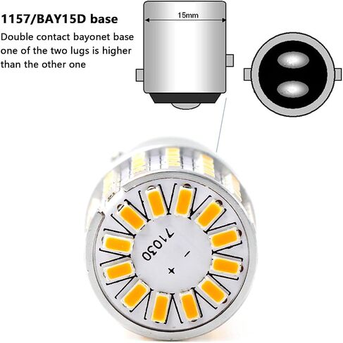 PHINLION 2057 1157 مصابيح LED برتقالية صفراء فائقة السطوع 3014 72-SMD 1034 2357 7528 لمبة LED لإشارة الانعطاف الوامضة لوقوف السيارات، أصفر كهرماني in Kuwait