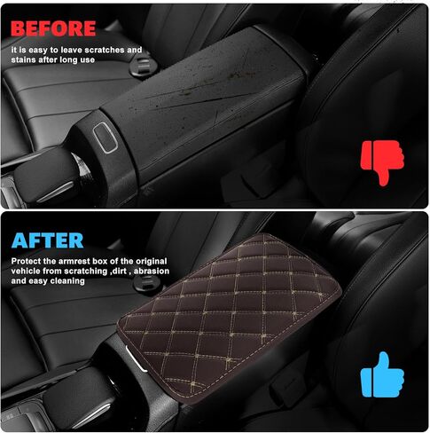 غطاء وحدة التحكم المركزية للسيارة DKIIGAME، غطاء مسند الذراع غطاء صندوق المقعد للسيارة، وسادة وحدة تحكم عالمية مقاومة للماء (أسود غامض) in Kuwait