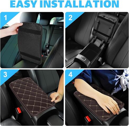 غطاء وحدة التحكم المركزية للسيارة DKIIGAME، غطاء مسند الذراع غطاء صندوق المقعد للسيارة، وسادة وحدة تحكم عالمية مقاومة للماء (أسود غامض) in Kuwait