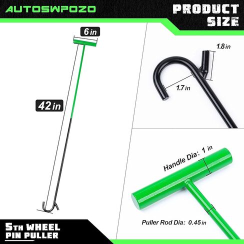 أداة سحب دبوس العجلة الخامسة من AUTOSwpozo، خطاف سحب العجلة الخامسة مطلي بالكروم الصلب مقاس 42 بوصة، أداة سحب العجلة الخامسة شديدة التحمل مع خطاف، عبوة واحدة (أزرق) in Kuwait