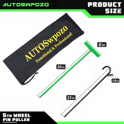 أداة سحب دبوس العجلة الخامسة من AUTOSwpozo، خطاف سحب العجلة الخامسة مطلي بالكروم الصلب مقاس 42 بوصة، أداة سحب العجلة الخامسة شديدة التحمل مع خطاف، عبوة واحدة (أزرق) in Kuwait