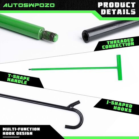 أداة سحب دبوس العجلة الخامسة من AUTOSwpozo، خطاف سحب العجلة الخامسة مطلي بالكروم الصلب مقاس 42 بوصة، أداة سحب العجلة الخامسة شديدة التحمل مع خطاف، عبوة واحدة (أزرق) in Kuwait