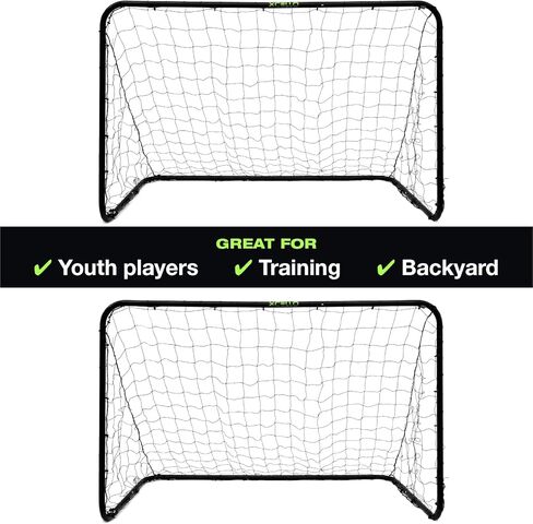 مجموعة شبكة كرة قدم مقاس 4 × 6 بوصات - تتضمن شبكتين سهلتين التجميع - باللون الأسود in Kuwait