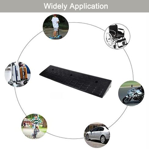 Nisorpa 5" Rubber Curb Ramps 10 Ton Heavy Duty Loading Driveway Ramps with 4 Expansion Screws, Wheelchair Threshold Non-Slip Ramp for Trucks Cars Motorhome Forklifts, 39.3x11.8x5 Inch (Black+Yellow) in Saudi Arabia