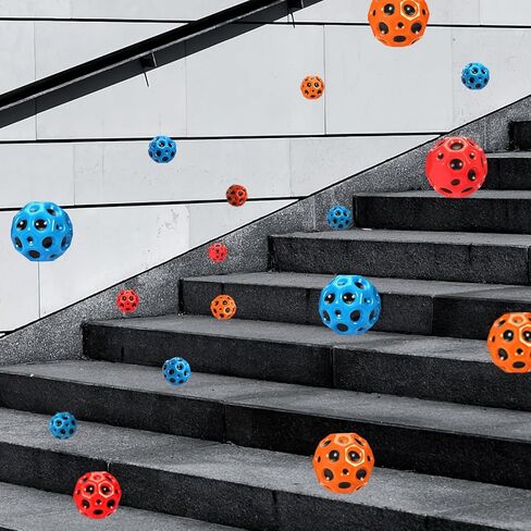 كرة الفضاء، كرة عالية الارتداد على شكل قمر، تحسن التنسيق بين اليد والعين، سهلة الإمساك والإمساك، والتي يستخدمها الرياضيون ككرة تدريب رياضية، كرة فضاء رائعة (3 قطع) in Kuwait