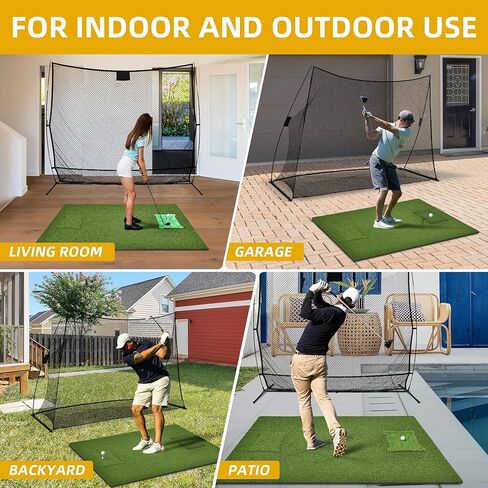 ‎بساط ضرب الجولف DWVO مع بساط جولف PRO مقاس 5 × 4 قدم يتضمن 4 حشوات قابلة للتبديل 31 مم حصير تدريب الجولف قاعدة مضادة للانزلاق in Kuwait