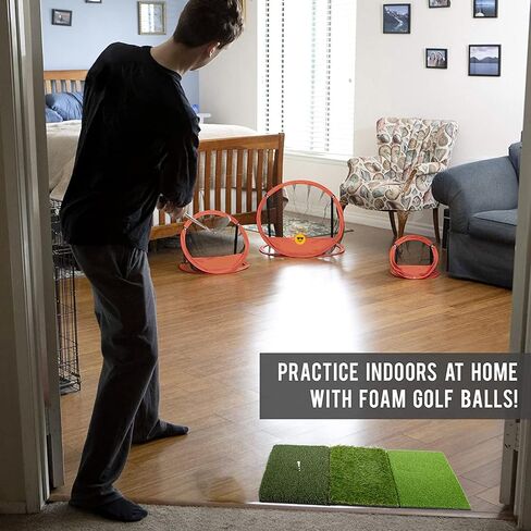 بساط ضرب الجولف ثلاثي العشب مع قاعدة شديدة التحمل، بساط تدريب الجولف مقاس 15 × 30 بوصة مثالي للتدريب الداخلي والخارجي، بساط عشب الجولف قابل للطي لتقطيع القيادة في الفناء الخلفي in Kuwait