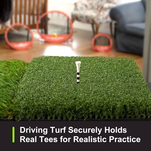 بساط ضرب الجولف ثلاثي العشب مع قاعدة شديدة التحمل، بساط تدريب الجولف مقاس 15 × 30 بوصة مثالي للتدريب الداخلي والخارجي، بساط عشب الجولف قابل للطي لتقطيع القيادة في الفناء الخلفي in Kuwait