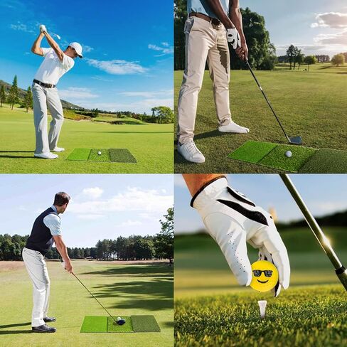 بساط ضرب الجولف ثلاثي العشب مع قاعدة شديدة التحمل، بساط تدريب الجولف مقاس 15 × 30 بوصة مثالي للتدريب الداخلي والخارجي، بساط عشب الجولف قابل للطي لتقطيع القيادة في الفناء الخلفي in Kuwait