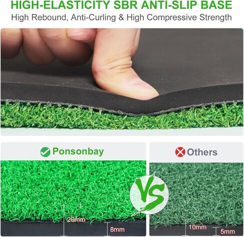 Golf Mat, Thicken Golf Hitting Mat, Artificial Turf Practice Mat with Golf Tee for Outdoor & Indoor Training Swing & Chipping in Backyard, Garage, Basement, Range, Golf Simulator in Saudi Arabia