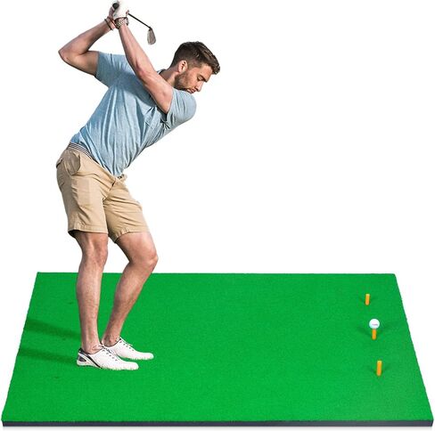 Golf Mat, Thicken Golf Hitting Mat, Artificial Turf Practice Mat with Golf Tee for Outdoor & Indoor Training Swing & Chipping in Backyard, Garage, Basement, Range, Golf Simulator in Saudi Arabia