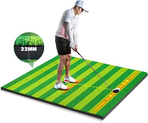 سجادة الجولف، بساط ضرب الجولف السميك 5 × 4 أقدام، سجادات الجولف للتمرين في الأماكن المغلقة والخارجية مع محاذاة دليل الشريط، العشب الاصطناعي للمساعدة في تدريب الجولف مع تي شيرتات مطاطية للمنزل في الفناء الخلفي لقيادة التقطيع in Kuwait