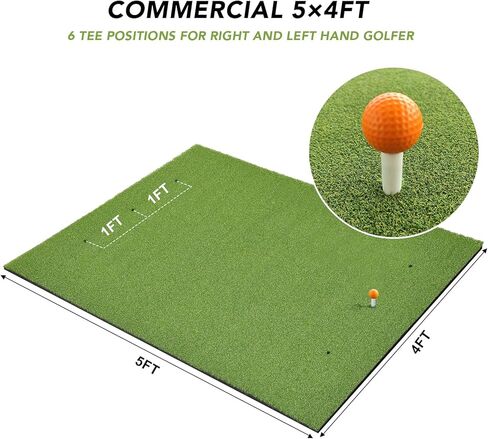 بساط الجولف، بساط ضرب الجولف مقاس 5 × 4 أقدام مع 16 كرة جولف إسفنجية و9 تي شيرت جولف، سجادات جولف من العشب الصناعي للتمرين في الهواء الطلق، سمك قياسي in Kuwait