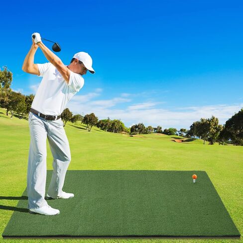 بساط الجولف، بساط ضرب الجولف مقاس 5 × 4 أقدام مع 16 كرة جولف إسفنجية و9 تي شيرت جولف، سجادات جولف من العشب الصناعي للتمرين في الهواء الطلق، سمك قياسي in Kuwait