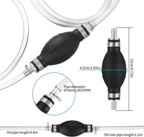 Siphon Pump for Gasoline, Fuel Transfer Siphon Pump, Manual Gasoline Siphon Hose Pump, High Flow Hand Fuel Pump With 2m Hose, for Gas Petrol Diesel Oil Liquid Water Fish Tank in Kuwait