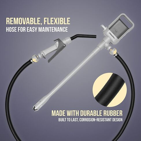 DEWAY Automatic Fuel Transfer Pump with Auto-Stop, 3X More Powerful D Battery Powered, Extra Long Hose Fits All Size Cans, Portable Liquid Pump Transfers at 2.3 Gal/Minute in Saudi Arabia