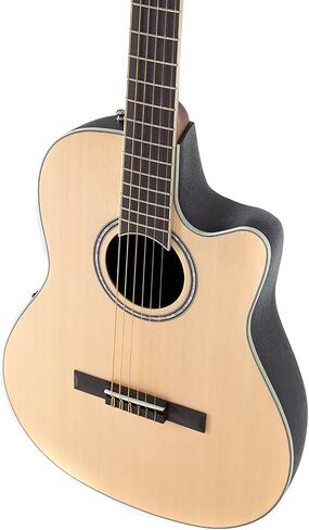 Applause Traditional AB24-2S Mid Cutaway Electric Guitar (selected spruce top, mid-depth Lyrachord body, incl. 3-band EQ and tuner, scale length: 643 mm, nut width: 42.8 mm), Ruby Red Satin in Saudi Arabia