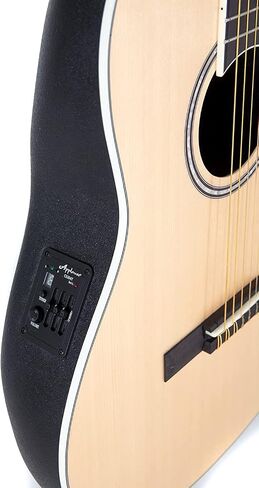 Applause Traditional AB24-2S Mid Cutaway Electric Guitar (selected spruce top, mid-depth Lyrachord body, incl. 3-band EQ and tuner, scale length: 643 mm, nut width: 42.8 mm), Ruby Red Satin in Saudi Arabia