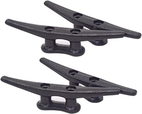 Black Boat Cleats 4in,6in,8in,Rope Cleat Galvanized Cast Iron Dock Cleat for Marine or Decorative Applications 4PACK in Kuwait