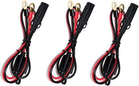 iMESTOU 3PCS 2FT SAE O Ring Terminal Harness Cables SAE Plugs قطع الاتصال السريع مع 10A Fuse 2 Pin Plugs مقاوم للماء للدراجات النارية 12V / 24V والشاحنات وATV وUTV والشاحنات (3PCS-Pack) in Saudi Arabia
