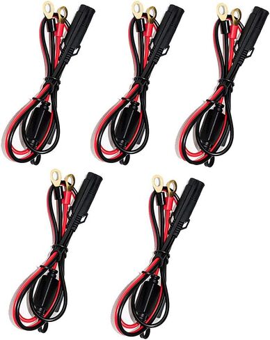 iMESTOU 3PCS 2FT SAE O Ring Terminal Harness Cables SAE Plugs قطع الاتصال السريع مع 10A Fuse 2 Pin Plugs مقاوم للماء للدراجات النارية 12V / 24V والشاحنات وATV وUTV والشاحنات (3PCS-Pack) in Saudi Arabia