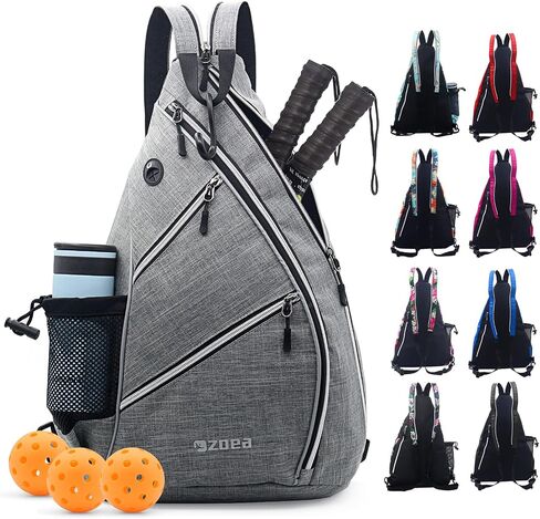 ZOEA Pickleball Bag, Sport Pickleball Sling Bag for Women Man, Adjustable Pickleball Backpack with Fence Hook Water Bottle Holder, Fits 4 Paddles and All Your Other Gear in Saudi Arabia