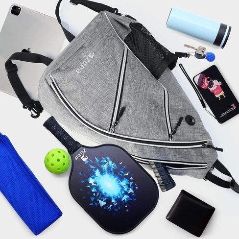 ZOEA Pickleball Bag, Sport Pickleball Sling Bag for Women Man, Adjustable Pickleball Backpack with Fence Hook Water Bottle Holder, Fits 4 Paddles and All Your Other Gear in Saudi Arabia