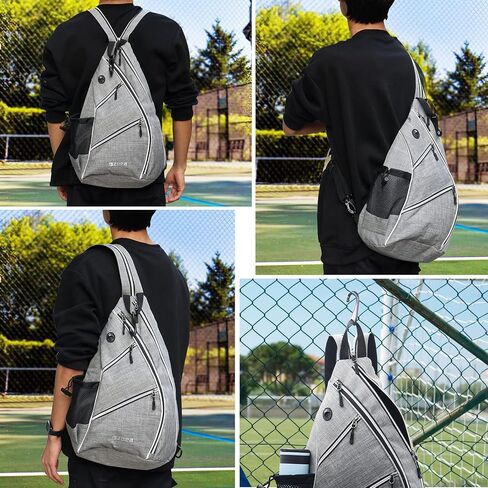 ZOEA Pickleball Bag, Sport Pickleball Sling Bag for Women Man, Adjustable Pickleball Backpack with Fence Hook Water Bottle Holder, Fits 4 Paddles and All Your Other Gear in Saudi Arabia