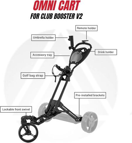 عربة ألفارد جولف أومني - تعمل بسلاسة مع Club Booster V2 - تصميم عالي التحمل وعالي الأداء - يجعل تحويل العربة القياسية in Kuwait