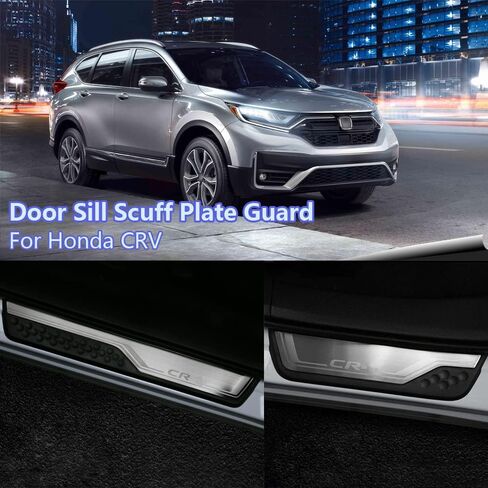 4Pcs LED Stainless Steel Car Door Sill Scuff Plate Guard Sills for Honda CRV 2017-2025 Automotive Door Entry Guard Protector Trim in Saudi Arabia