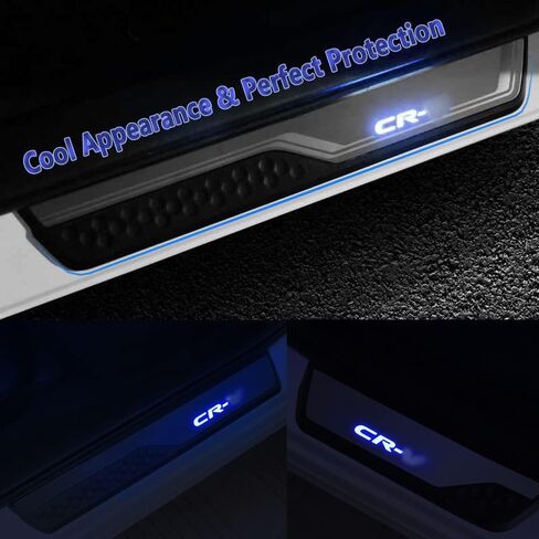 4Pcs LED Stainless Steel Car Door Sill Scuff Plate Guard Sills for Honda CRV 2017-2025 Automotive Door Entry Guard Protector Trim in Saudi Arabia
