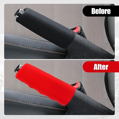 UGSHY Pack-1 Car Handbrake Cover, Wave Shaped Handbrake Protector, Silicone Decorative Cover, for Car Brake Levers (Black) in Saudi Arabia