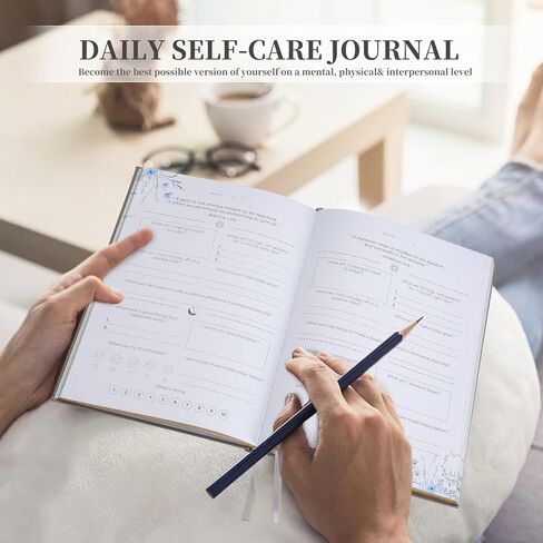 مجلة الامتنان للنساء خمس دقائق في اليوم، مجلة مظاهر مع مطالبات بحجم A5، حواف مختومة من رقائق معدنية، برنامج صفحة داخلية غنية، مجلة العناية الذاتية، دفتر يومية يومية للامتنان in Saudi Arabia