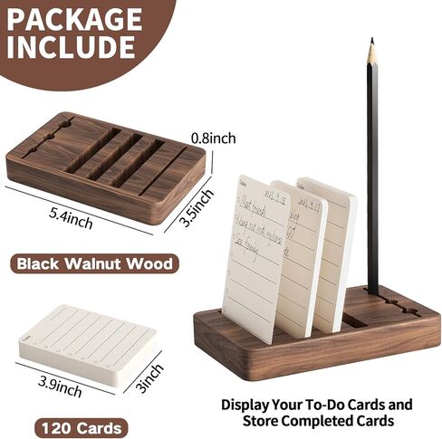 للقيام بقائمة المفكرة مع حامل الجوز الأسود، 2024 مخطط يومي غير مؤرخ للقيام ببطاقات ملاحظة قائمة المراجعة - بطاقات الهدف 120p - بطاقة مؤشر الإنتاجية لتنظيم اللوازم المكتبية المنزلية in Kuwait