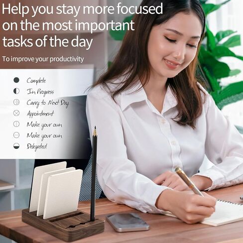 للقيام بقائمة المفكرة مع حامل الجوز الأسود، 2024 مخطط يومي غير مؤرخ للقيام ببطاقات ملاحظة قائمة المراجعة - بطاقات الهدف 120p - بطاقة مؤشر الإنتاجية لتنظيم اللوازم المكتبية المنزلية in Kuwait