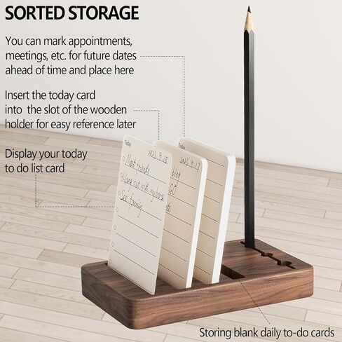 للقيام بقائمة المفكرة مع حامل الجوز الأسود، 2024 مخطط يومي غير مؤرخ للقيام ببطاقات ملاحظة قائمة المراجعة - بطاقات الهدف 120p - بطاقة مؤشر الإنتاجية لتنظيم اللوازم المكتبية المنزلية in Kuwait