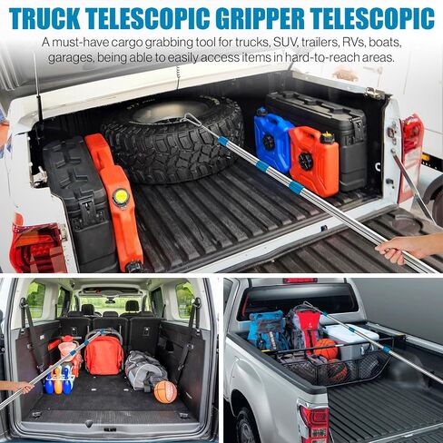 DOFIMATE Cargo Grabber Pickup Truck Bed، 6.3 FT Truck Cargo Retriever، ملحقات الشاحنات الثقيلة عمود سحب تلسكوبي مع خطافين in Saudi Arabia